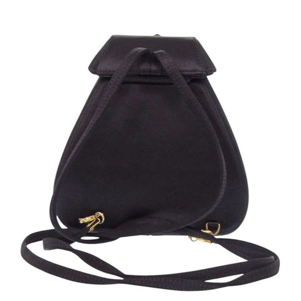 Gucci Horsebit Backpack Satin Rhinestone Black Mini Bag Black 0837 - Picture 2 of 8